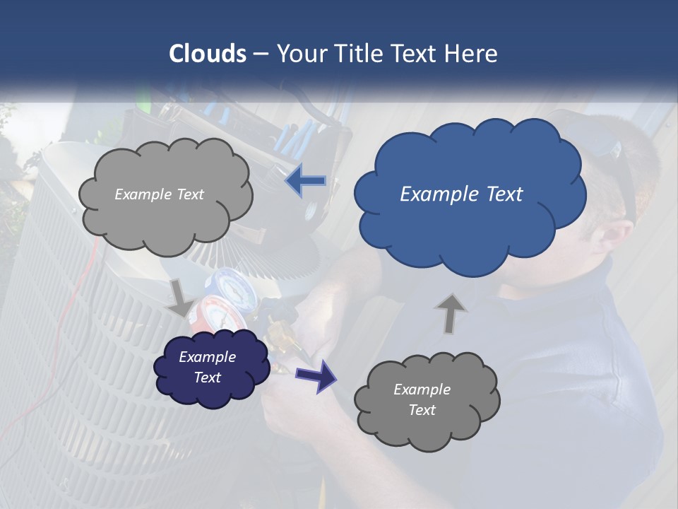 A Man Fixing An Air Conditioner With A Wrench PowerPoint Template