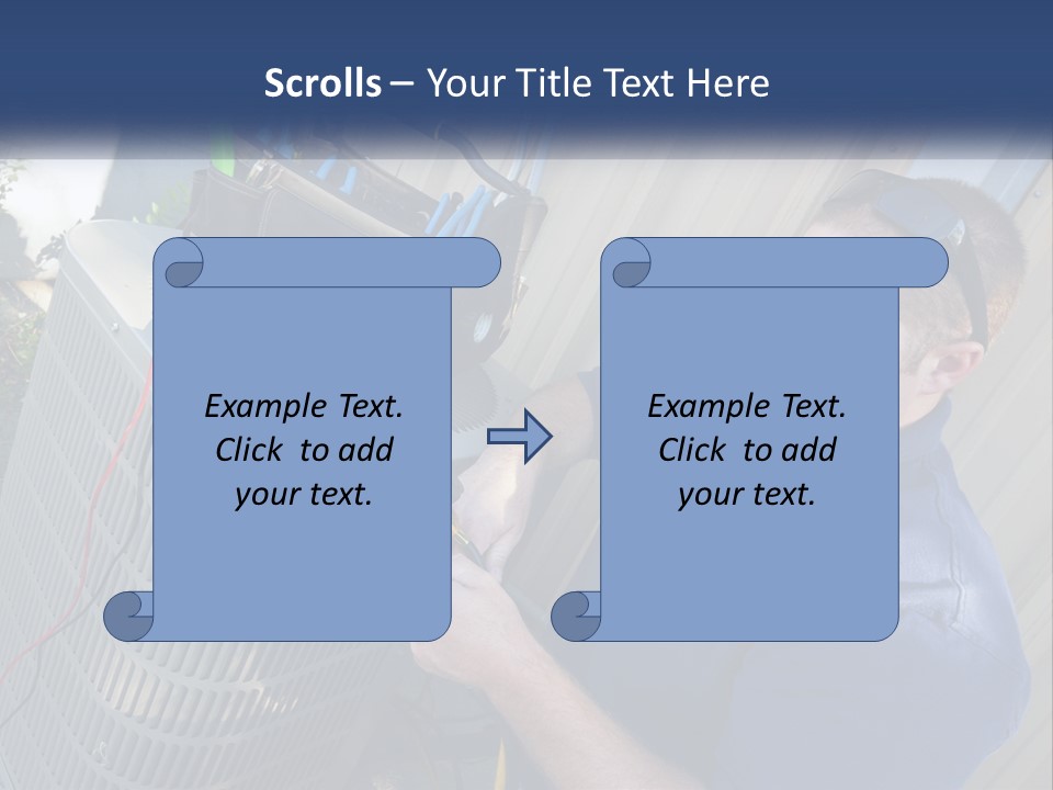 A Man Fixing An Air Conditioner With A Wrench PowerPoint Template