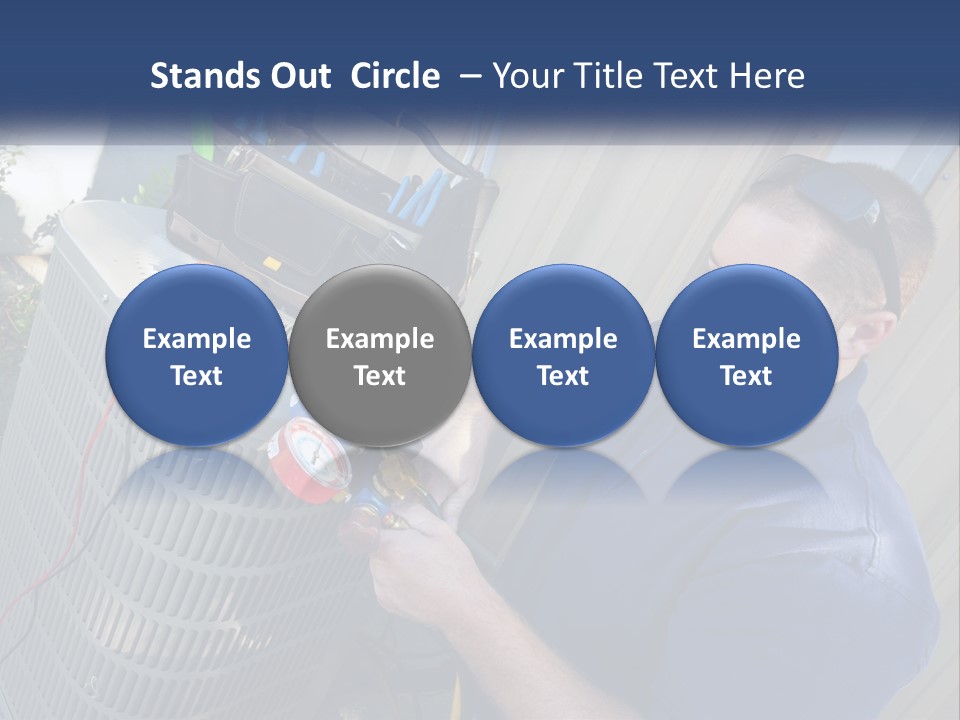 A Man Fixing An Air Conditioner With A Wrench PowerPoint Template