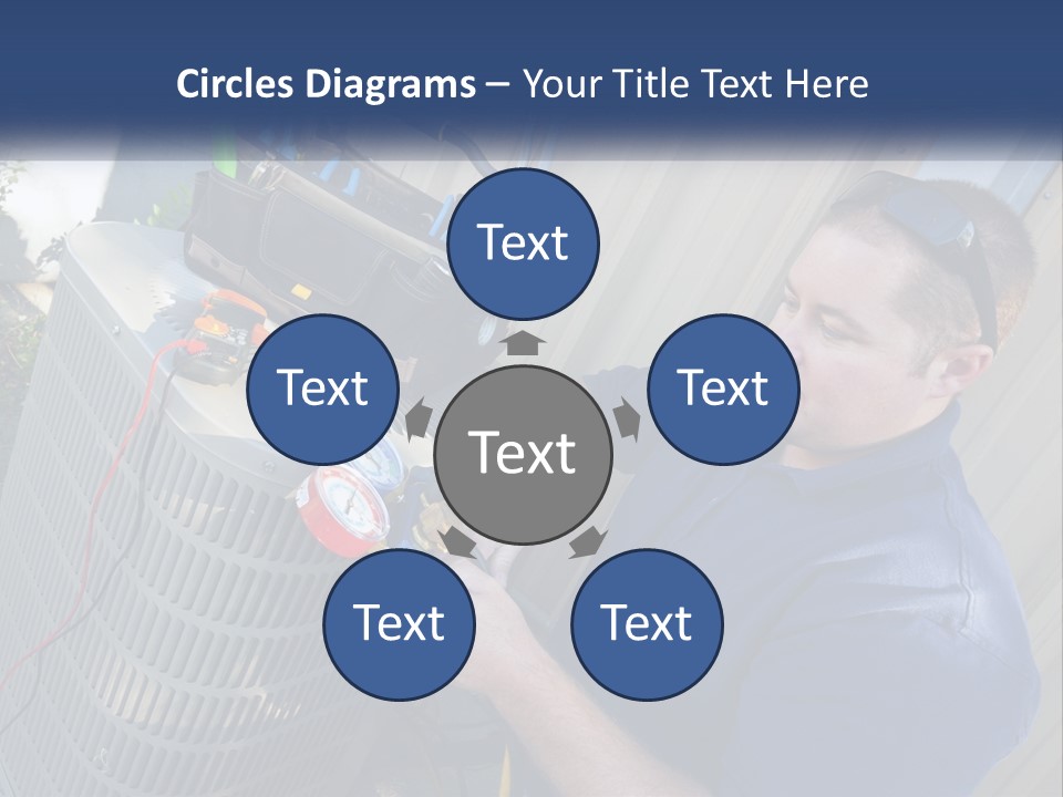 A Man Fixing An Air Conditioner With A Wrench PowerPoint Template