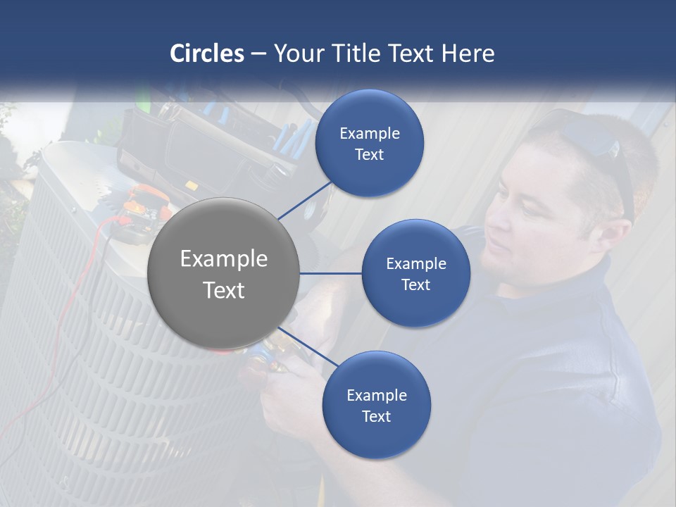 A Man Fixing An Air Conditioner With A Wrench PowerPoint Template