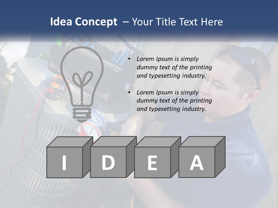 A Man Fixing An Air Conditioner With A Wrench PowerPoint Template