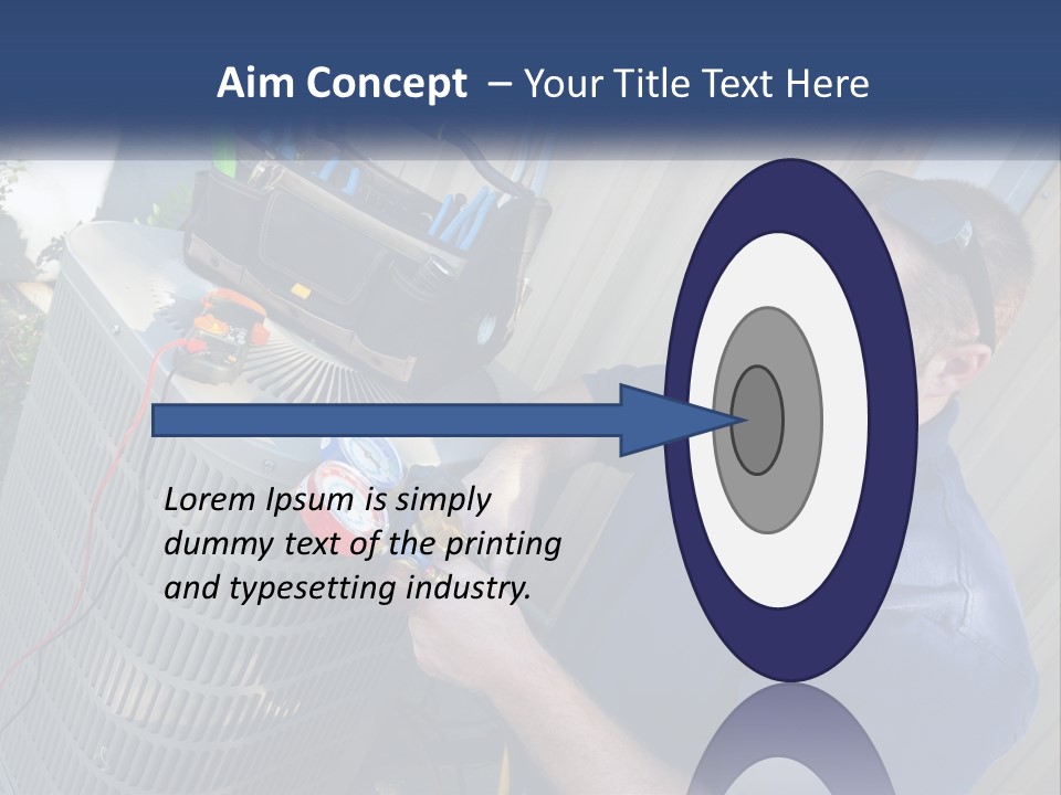 A Man Fixing An Air Conditioner With A Wrench PowerPoint Template