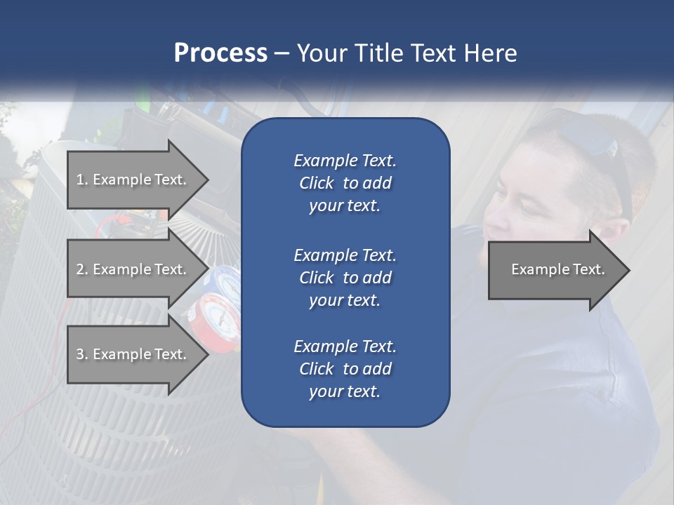 A Man Fixing An Air Conditioner With A Wrench PowerPoint Template