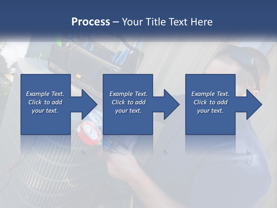 A Man Fixing An Air Conditioner With A Wrench PowerPoint Template