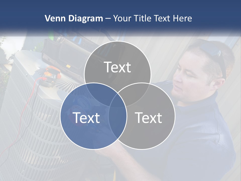 A Man Fixing An Air Conditioner With A Wrench PowerPoint Template