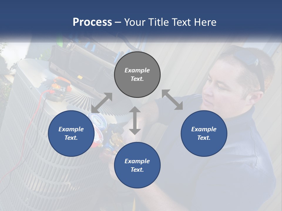 A Man Fixing An Air Conditioner With A Wrench PowerPoint Template
