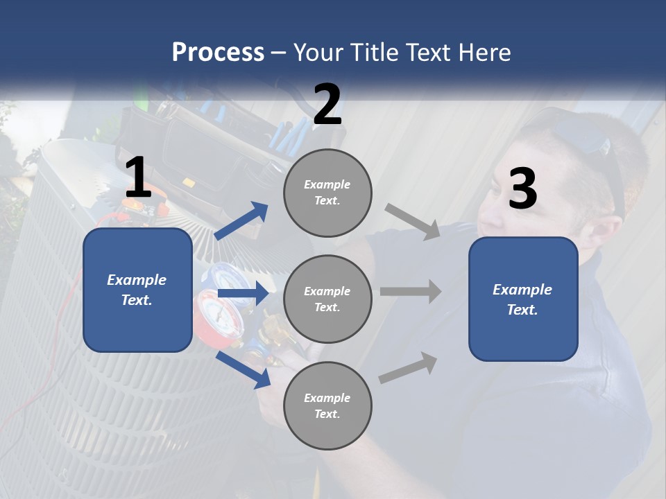 A Man Fixing An Air Conditioner With A Wrench PowerPoint Template