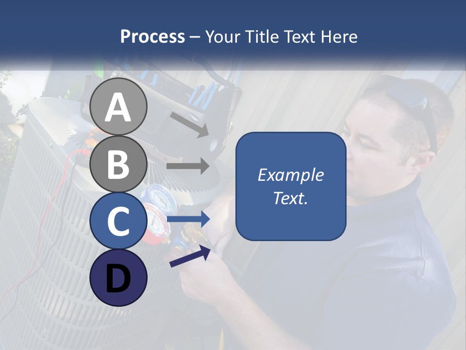A Man Fixing An Air Conditioner With A Wrench PowerPoint Template