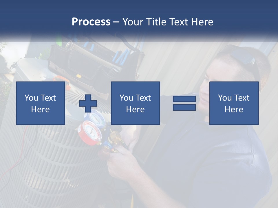 A Man Fixing An Air Conditioner With A Wrench PowerPoint Template