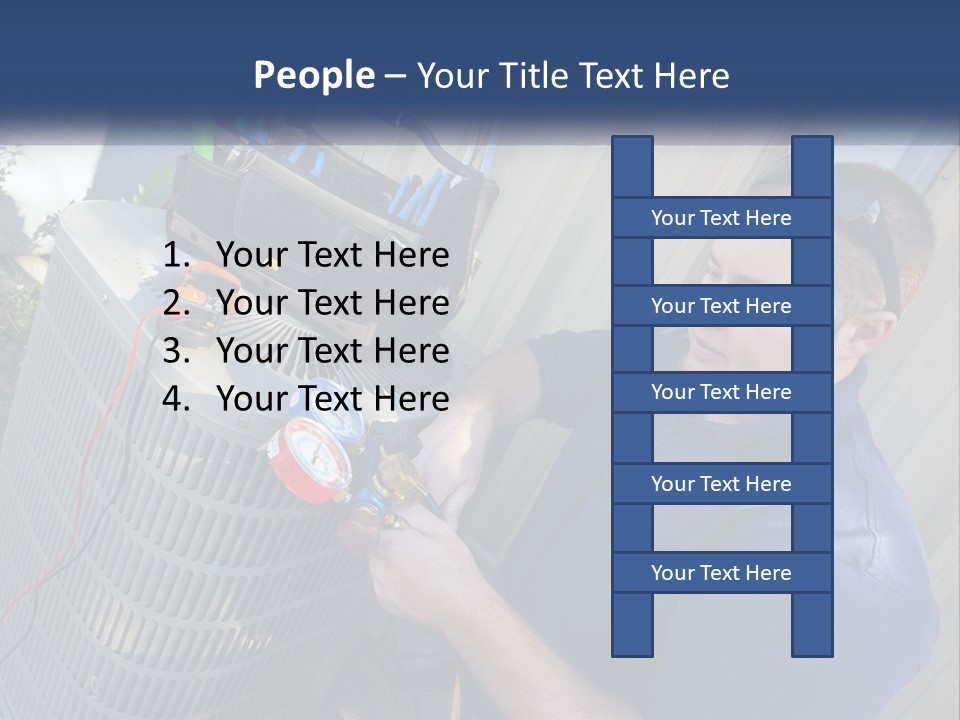 A Man Fixing An Air Conditioner With A Wrench PowerPoint Template