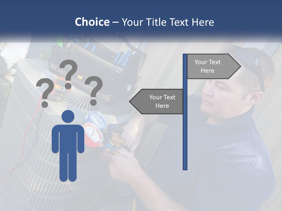 A Man Fixing An Air Conditioner With A Wrench PowerPoint Template