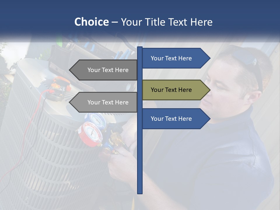 A Man Fixing An Air Conditioner With A Wrench PowerPoint Template