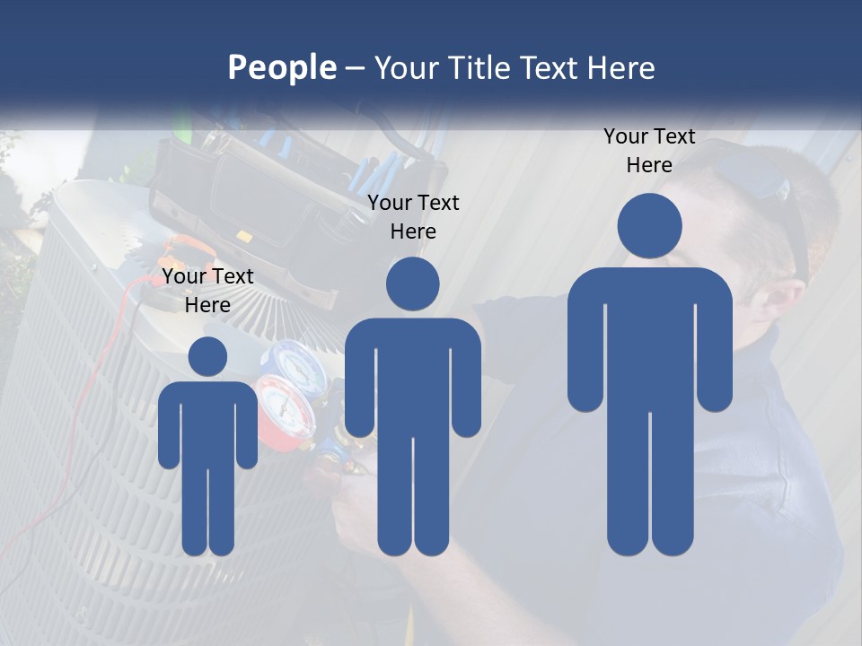 A Man Fixing An Air Conditioner With A Wrench PowerPoint Template