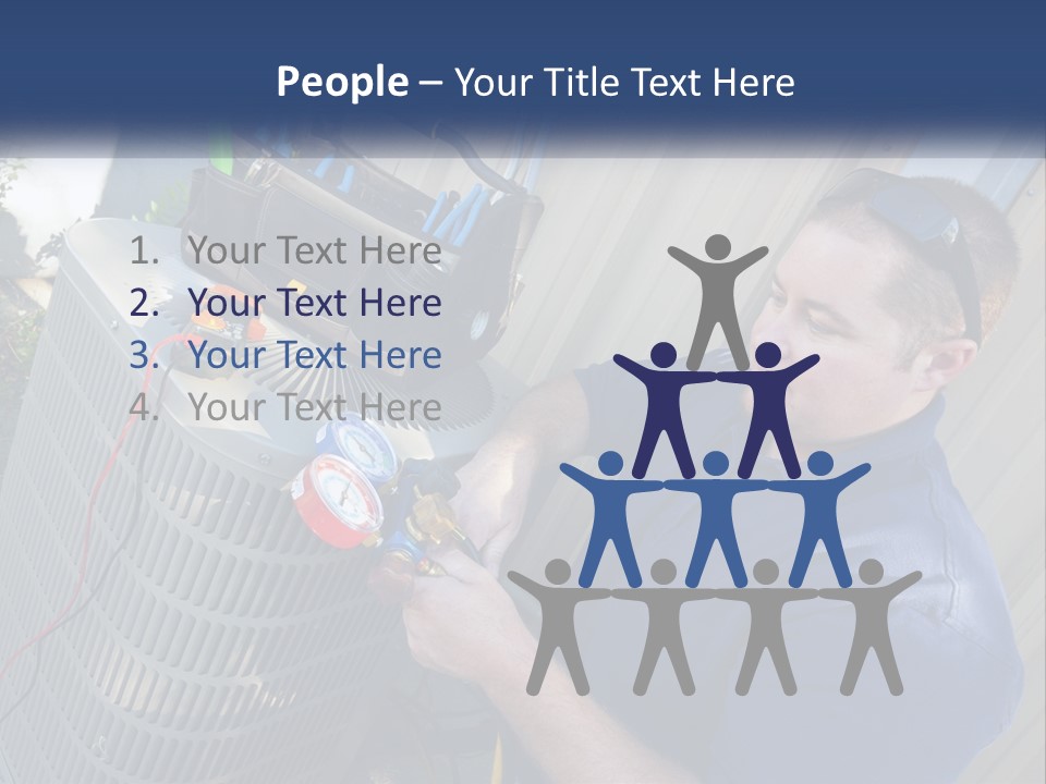 A Man Fixing An Air Conditioner With A Wrench PowerPoint Template