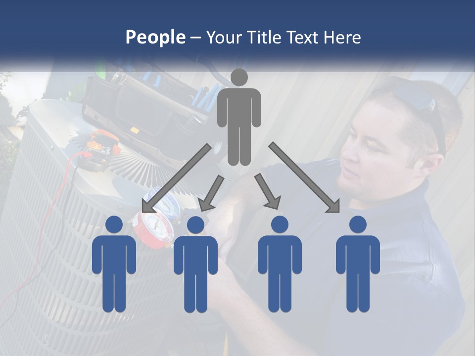 A Man Fixing An Air Conditioner With A Wrench PowerPoint Template