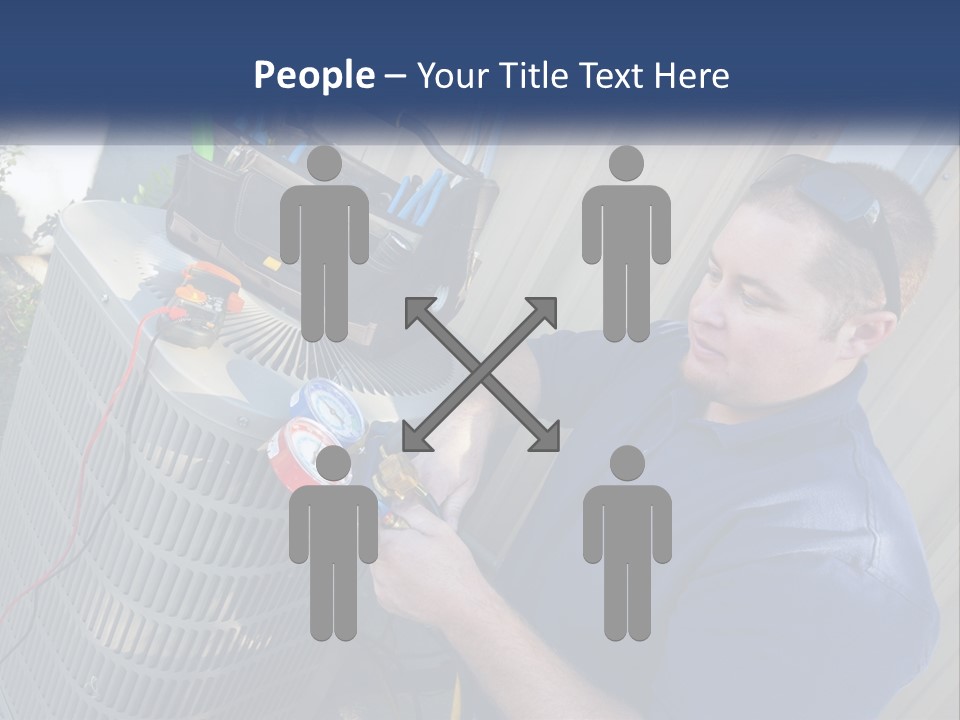 A Man Fixing An Air Conditioner With A Wrench PowerPoint Template