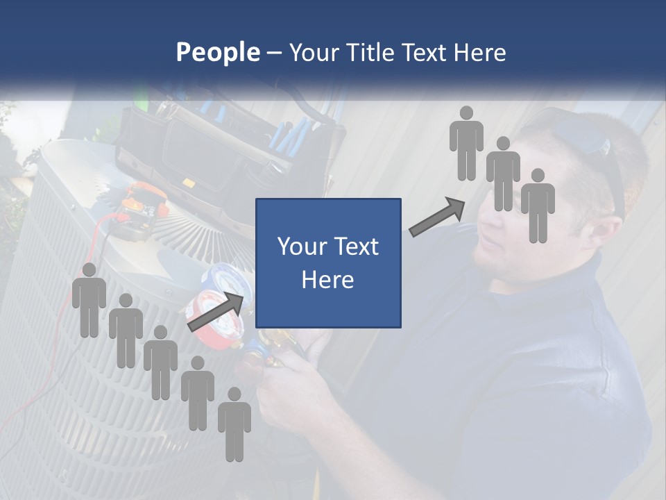 A Man Fixing An Air Conditioner With A Wrench PowerPoint Template