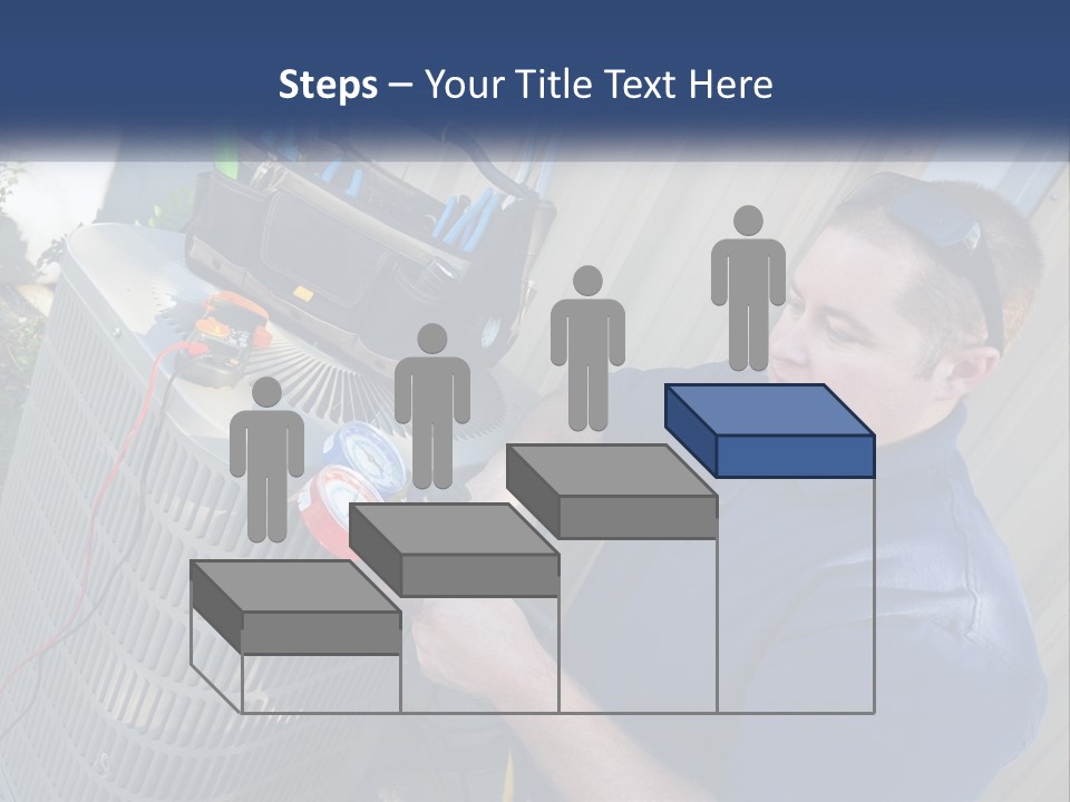 A Man Fixing An Air Conditioner With A Wrench PowerPoint Template