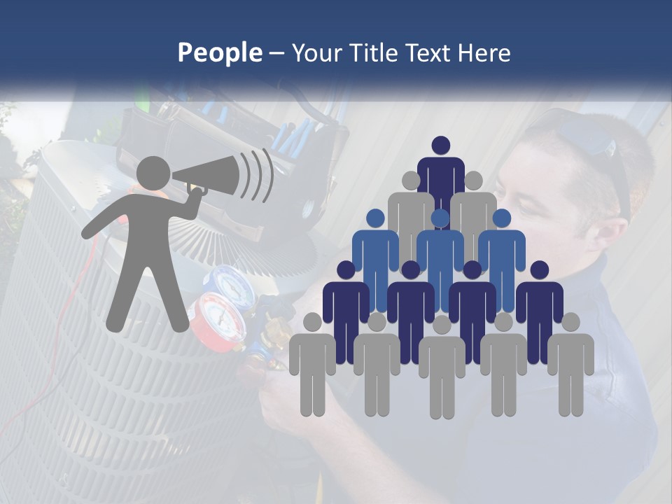 A Man Fixing An Air Conditioner With A Wrench PowerPoint Template