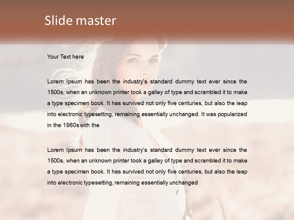 A Beautiful Woman With A Flower In Her Hair PowerPoint Template