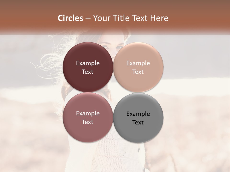 A Beautiful Woman With A Flower In Her Hair PowerPoint Template