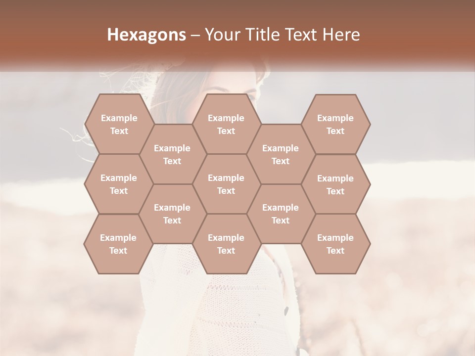 A Beautiful Woman With A Flower In Her Hair PowerPoint Template