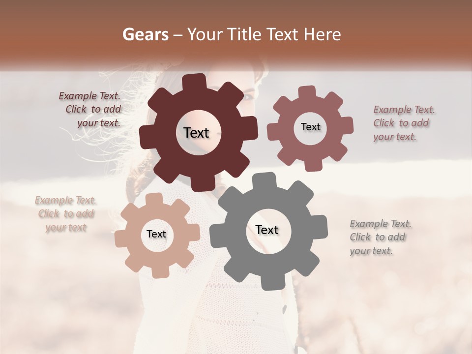 A Beautiful Woman With A Flower In Her Hair PowerPoint Template