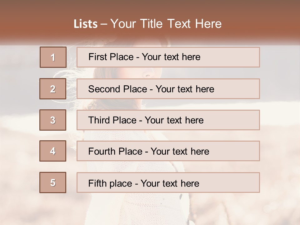 A Beautiful Woman With A Flower In Her Hair PowerPoint Template
