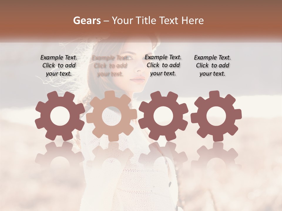 A Beautiful Woman With A Flower In Her Hair PowerPoint Template