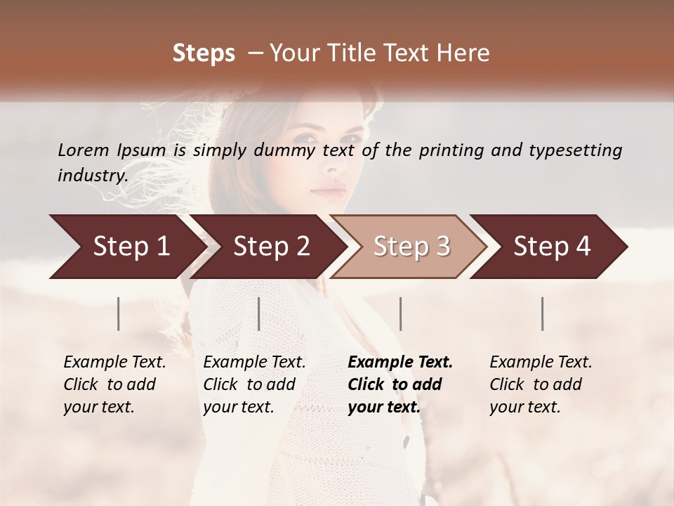 A Beautiful Woman With A Flower In Her Hair PowerPoint Template