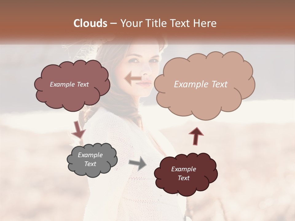 A Beautiful Woman With A Flower In Her Hair PowerPoint Template