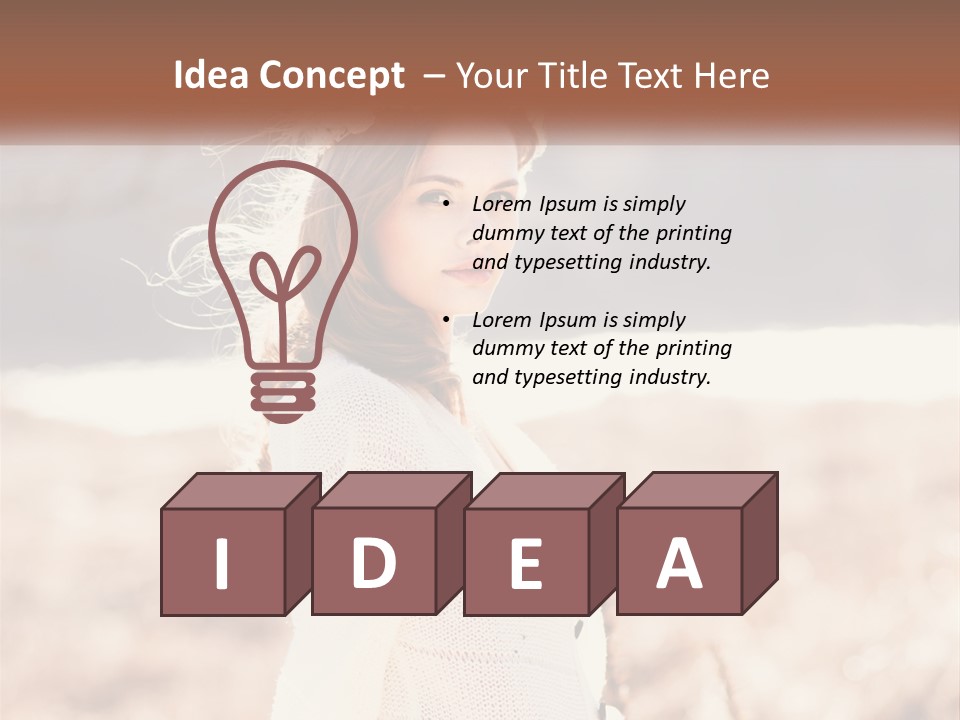 A Beautiful Woman With A Flower In Her Hair PowerPoint Template