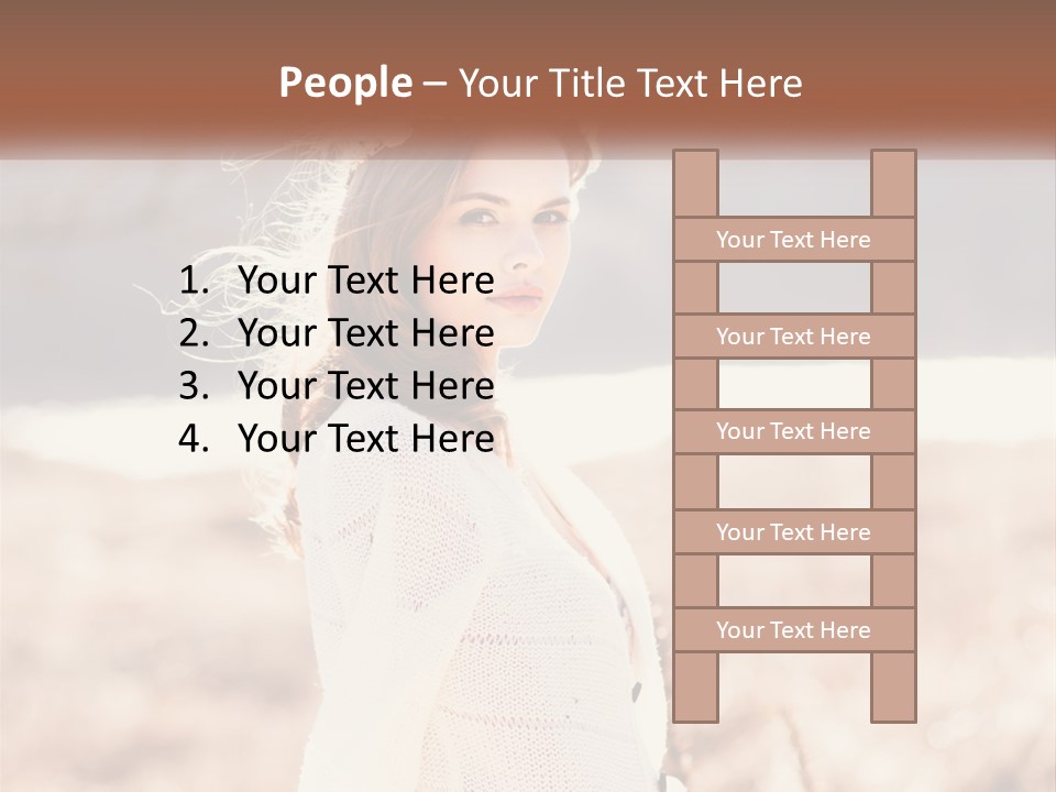 A Beautiful Woman With A Flower In Her Hair PowerPoint Template