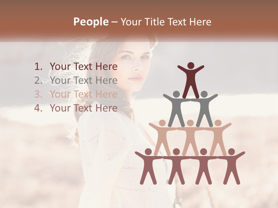 A Beautiful Woman With A Flower In Her Hair PowerPoint Template