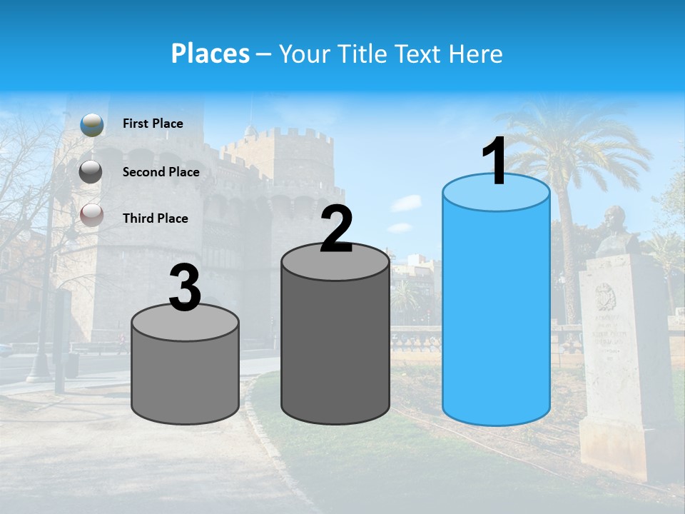 A Castle With A Flag On Top Of It PowerPoint Template