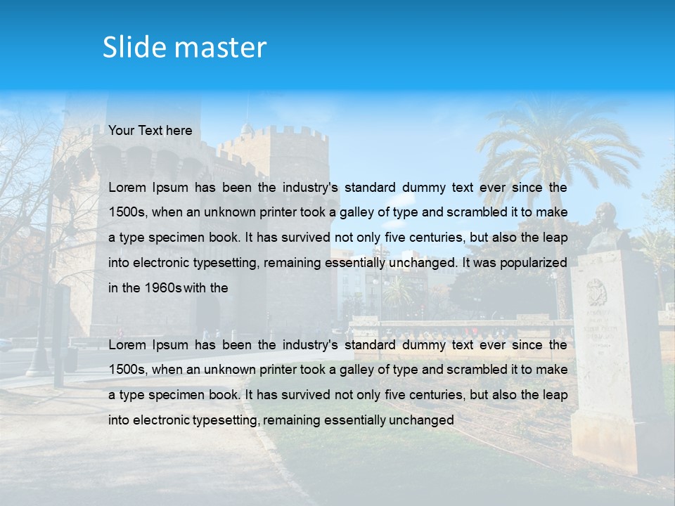 A Castle With A Flag On Top Of It PowerPoint Template