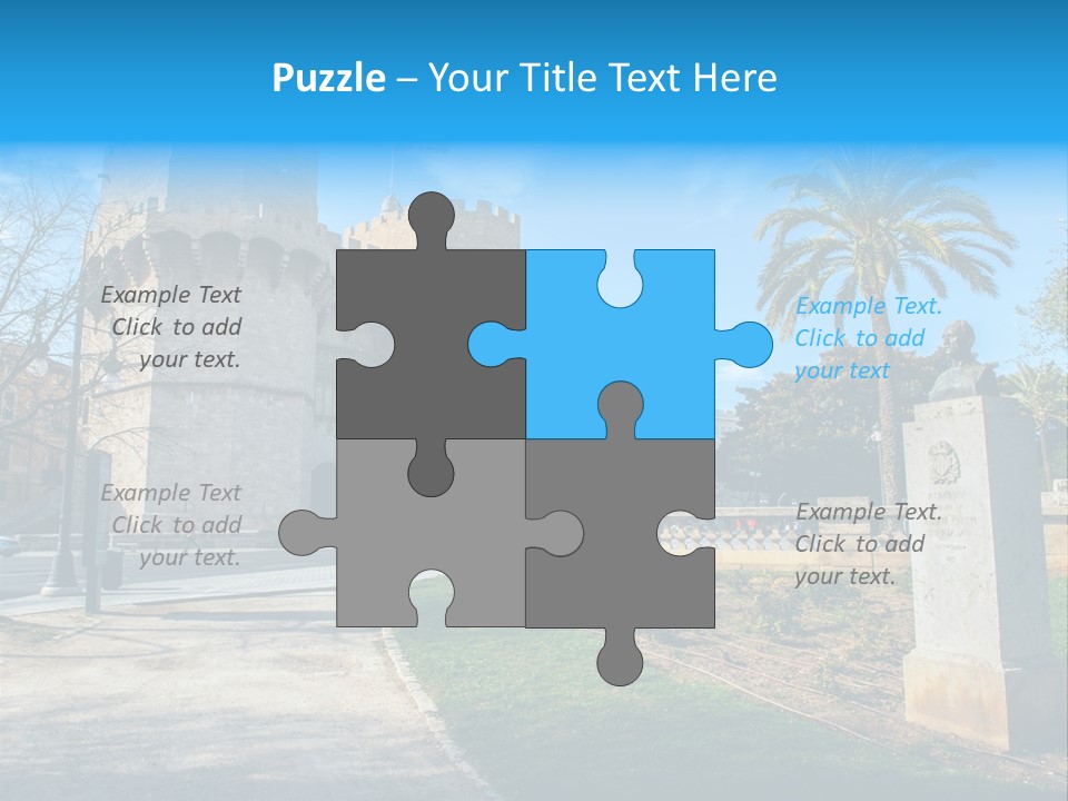 A Castle With A Flag On Top Of It PowerPoint Template