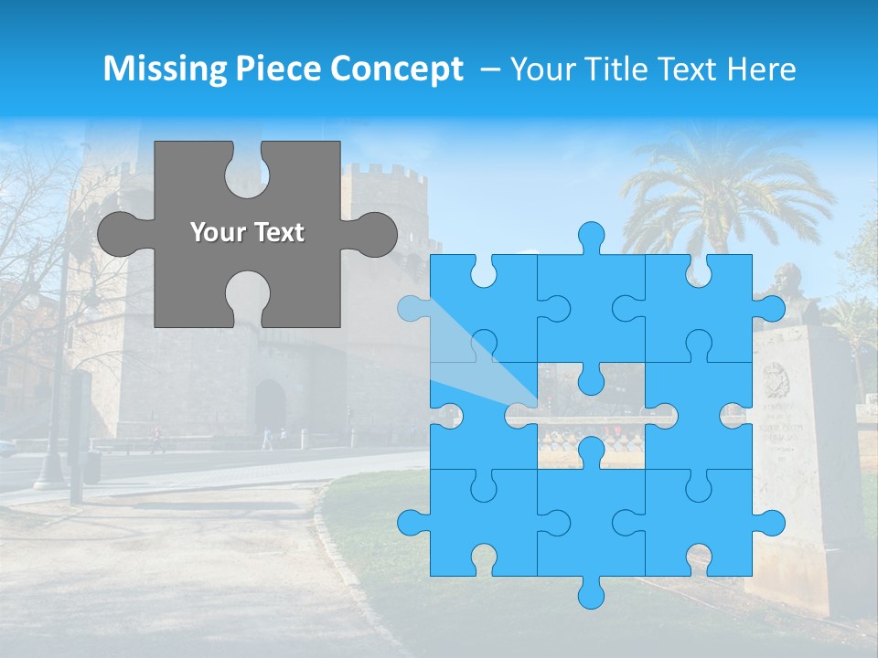 A Castle With A Flag On Top Of It PowerPoint Template