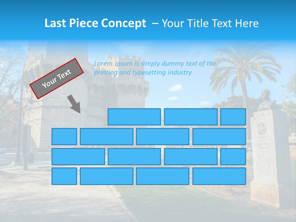 A Castle With A Flag On Top Of It PowerPoint Template