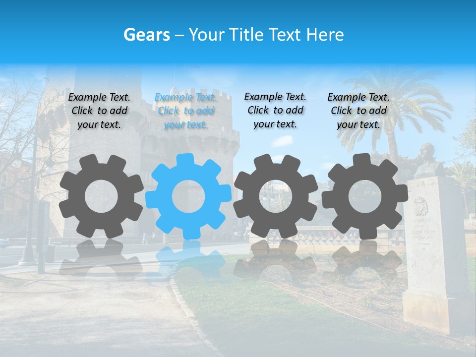 A Castle With A Flag On Top Of It PowerPoint Template