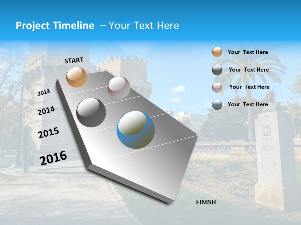 A Castle With A Flag On Top Of It PowerPoint Template