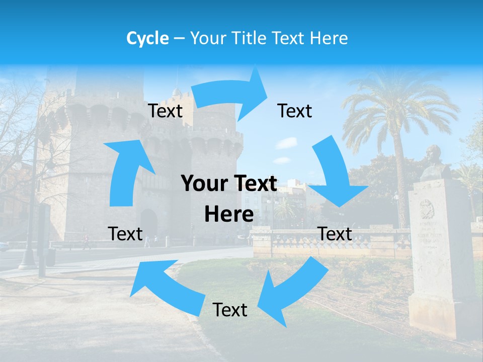 A Castle With A Flag On Top Of It PowerPoint Template