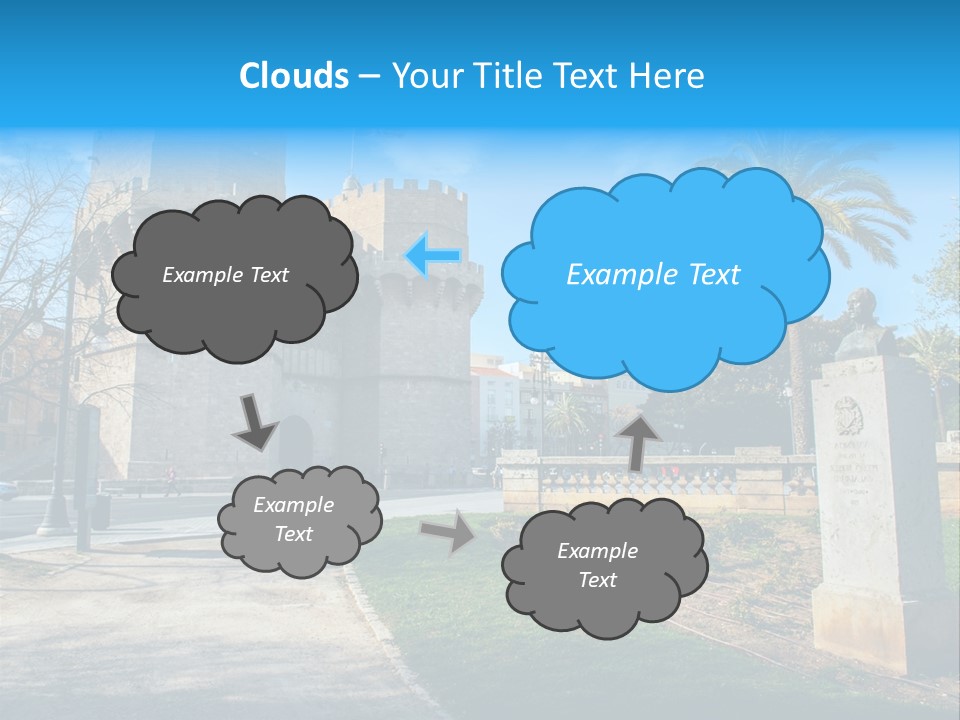 A Castle With A Flag On Top Of It PowerPoint Template