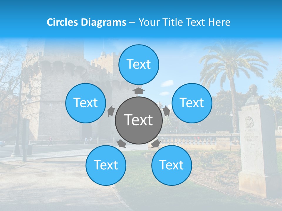 A Castle With A Flag On Top Of It PowerPoint Template