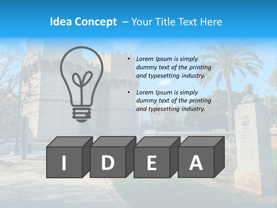 A Castle With A Flag On Top Of It PowerPoint Template