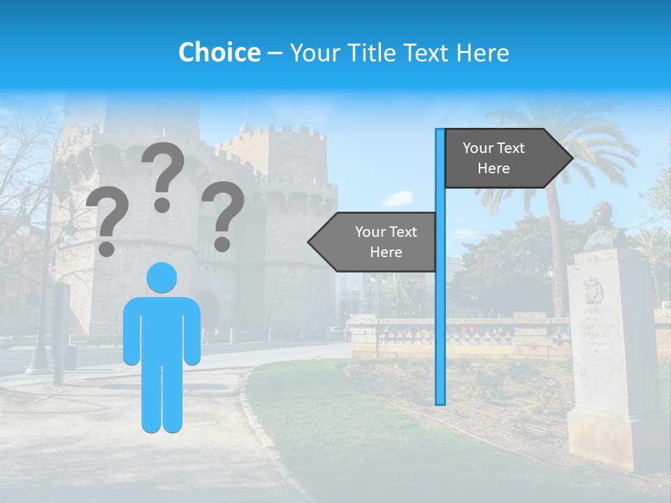 A Castle With A Flag On Top Of It PowerPoint Template