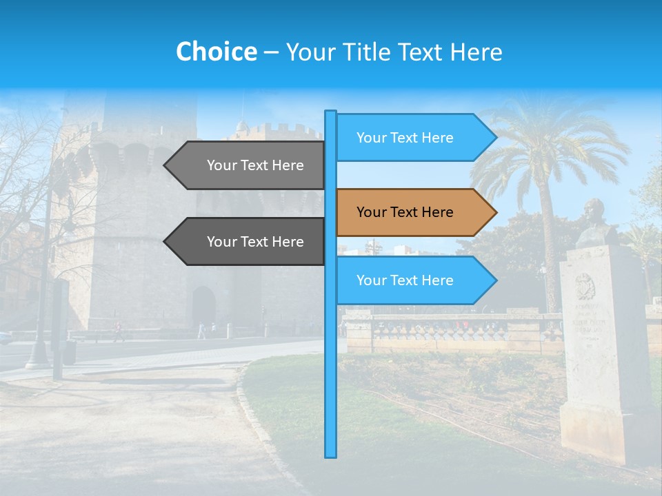 A Castle With A Flag On Top Of It PowerPoint Template