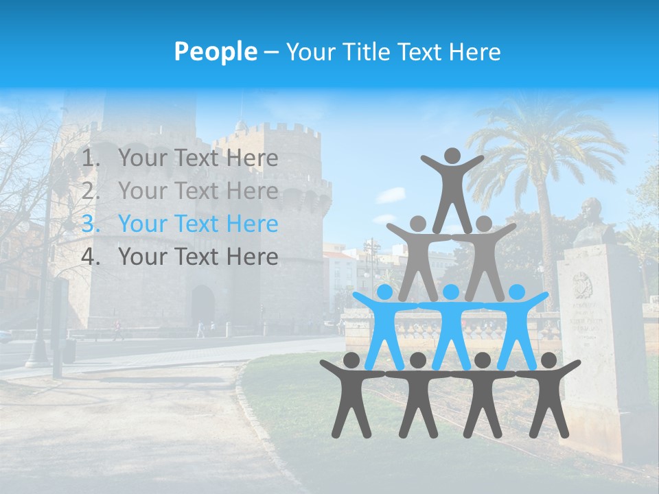 A Castle With A Flag On Top Of It PowerPoint Template