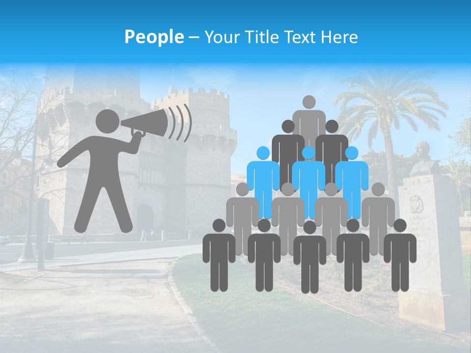 A Castle With A Flag On Top Of It PowerPoint Template